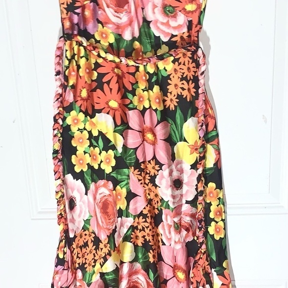 ASOS DESIGN Maxi Slip Dress With Plait Belt In 70s Floral Print Size 4 - Picture 9 of 13